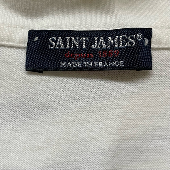 Saint James White Blue Stripes Shirt Dress US 10 - Picture 5 of 7